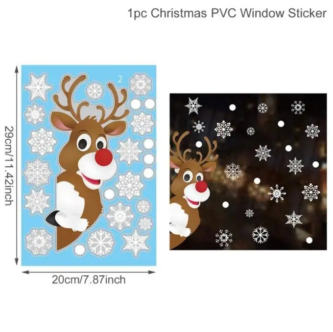 reindeer style Christmas stickers for Window