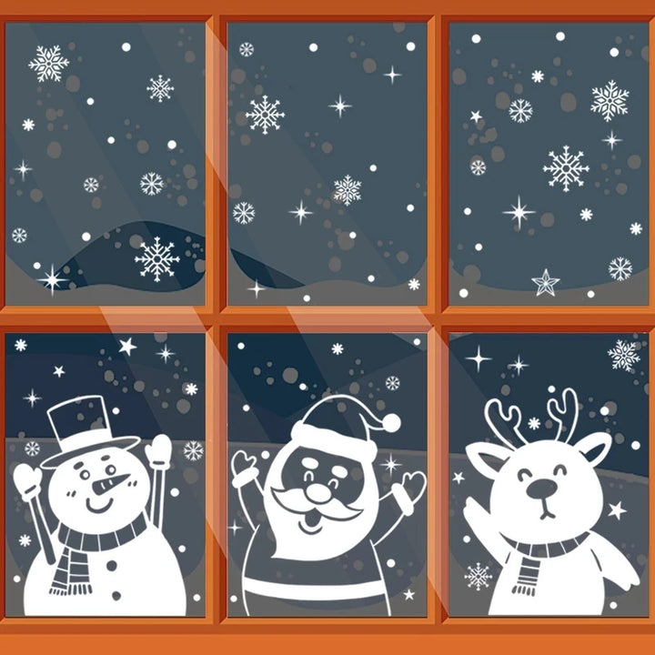 snowman santa window stickers for home