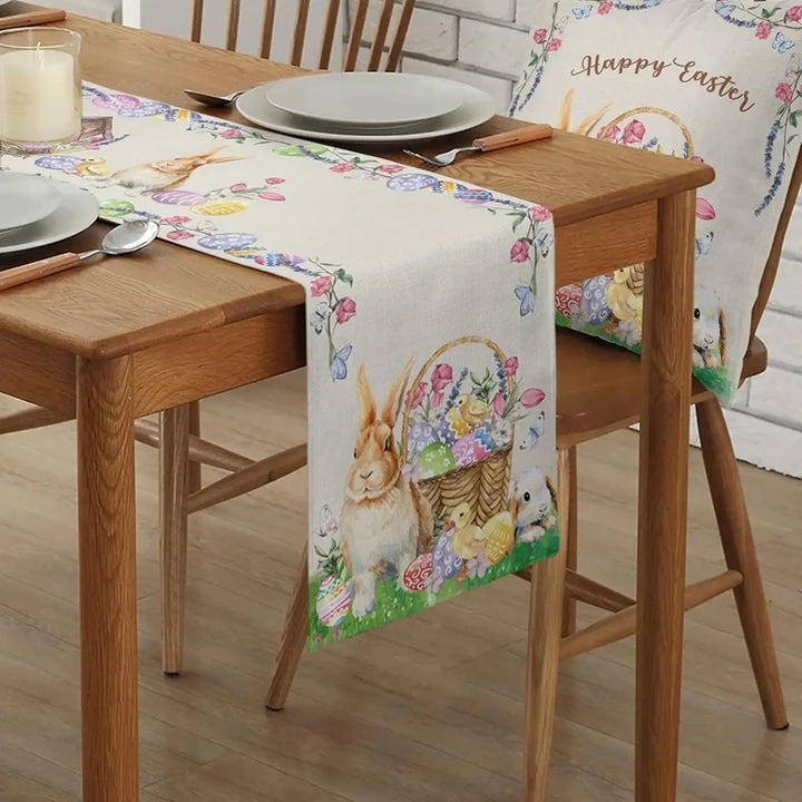 spring holiday tablecloth with bunny print