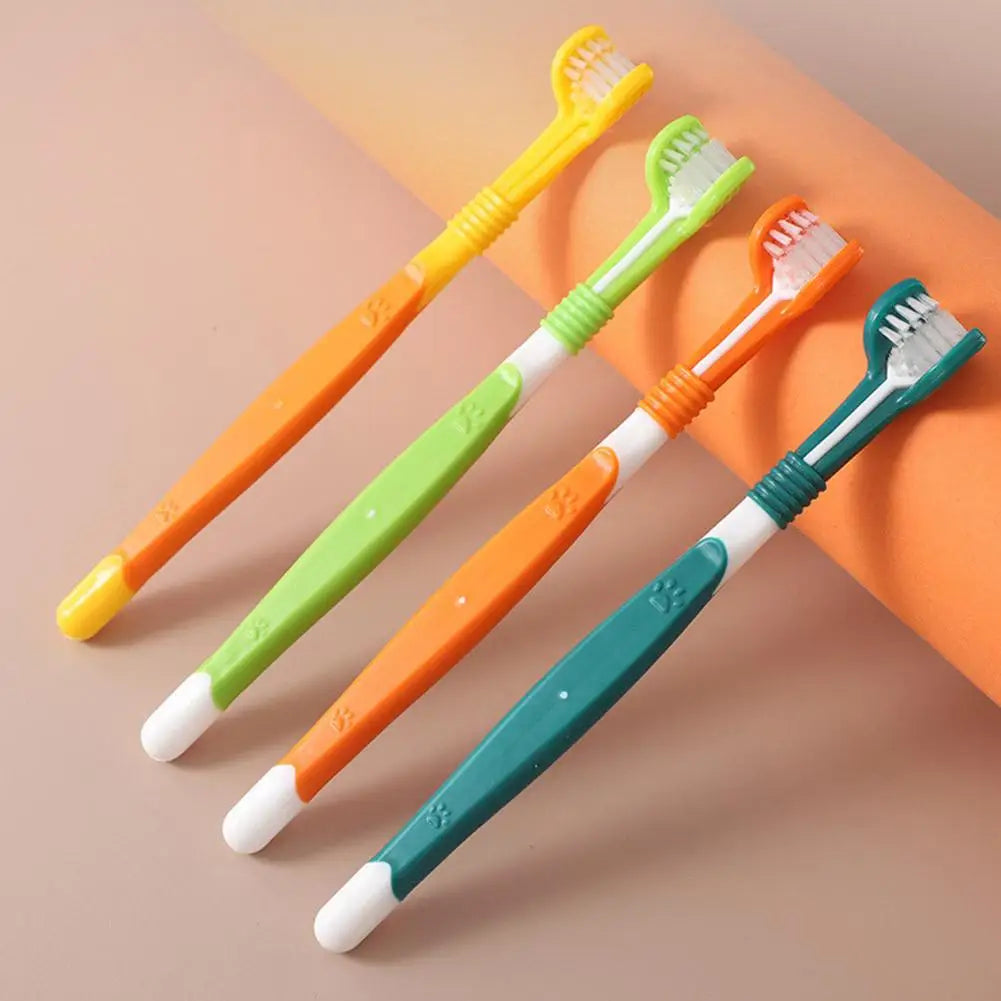 stylish Pet Cleaning Brush with Three Heads
