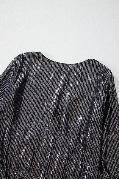 stylish Statement Glitter Wrap Bodysuit
