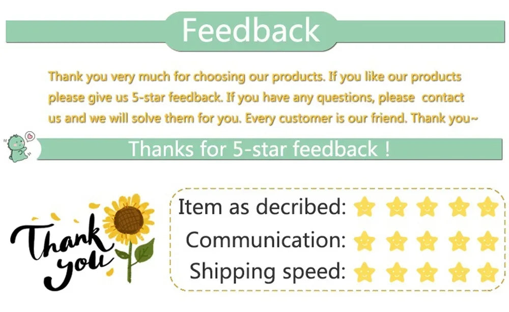 thanks for 5-star Feedback Banner